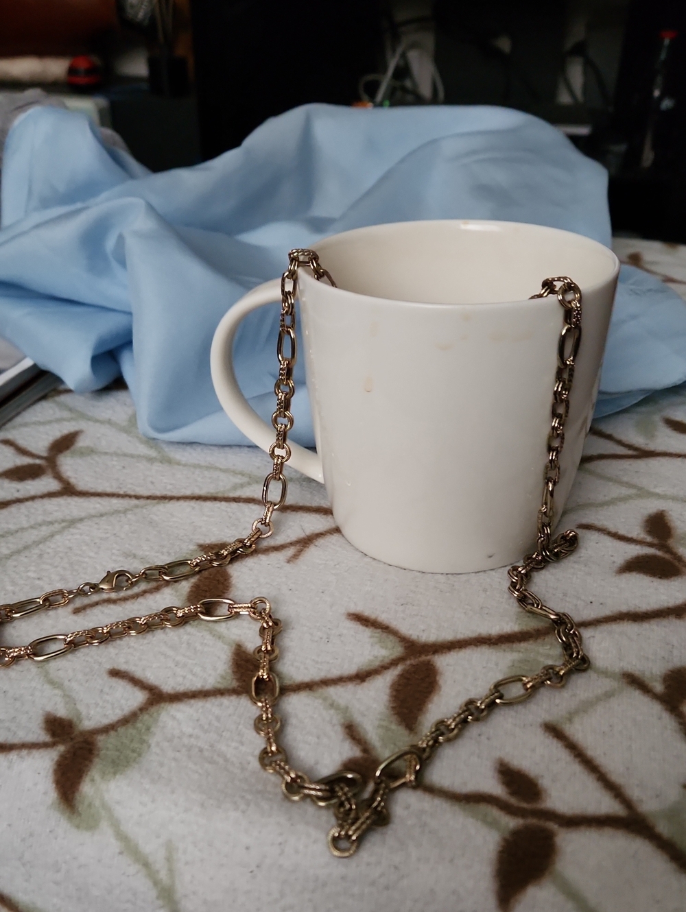 Dear Fawns Jewelry Gold-tone Vintage Brass Based Long Link Chain Necklace High Q